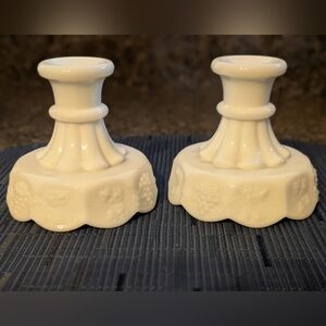 Westmoreland Vintage Milk Glass Candlesticks - EUC!